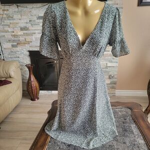 MICHAEL Michael Kors Black and White Midi Dress